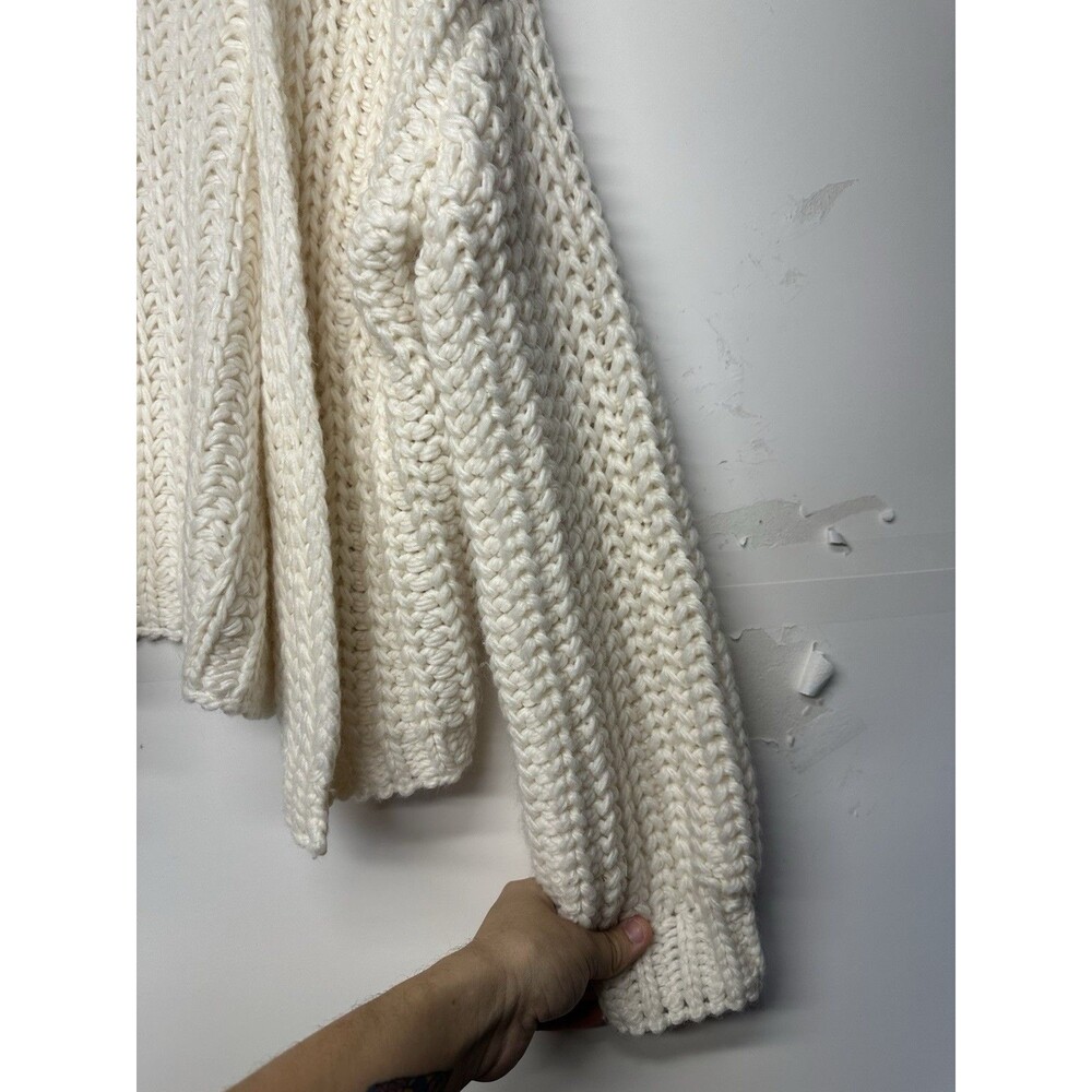Wild Fable Women's Open Knit Chunky Cozy Cardigan White  Size Large - Picture 4 of 8